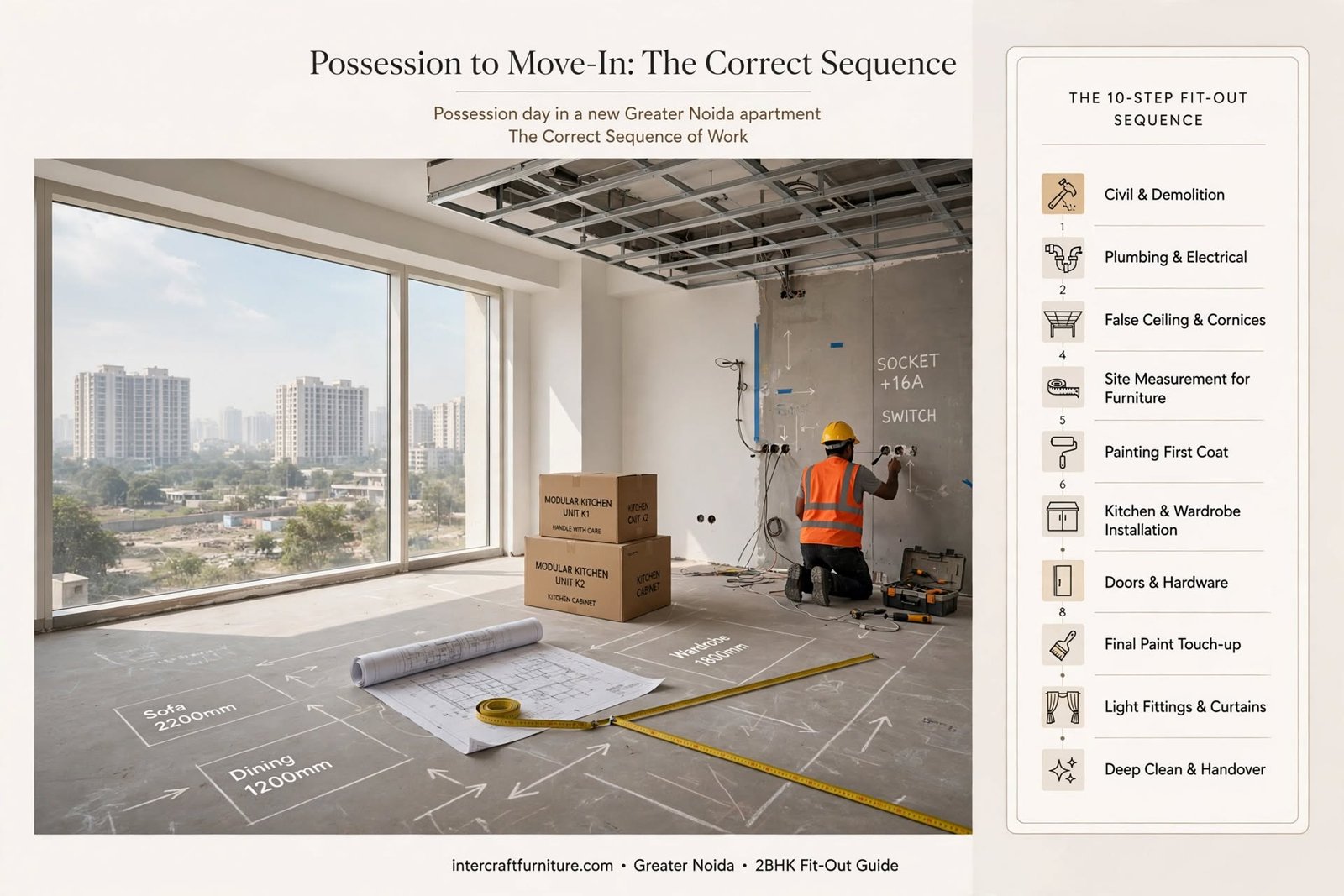 Interior Fit-Out Checklist for New Possession Flats in Greater Noida